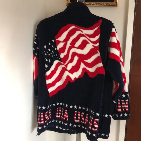 Vintage Patriotic zip up sweater - Picture 3 of 6